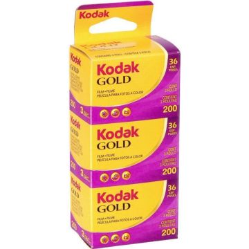 Kodak Gold 200 krāsainā foto filma 135/36, 3 gab. iepakojums