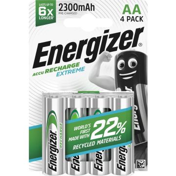 Energizer Recharge Extreme Eco AA 2300mAh 4 gab.
