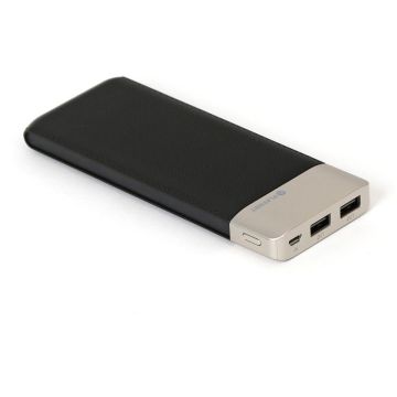 Platinet akumulatora banka āda 11000mAh 2.1A 2xUSB Li-Po, melna (43793)
