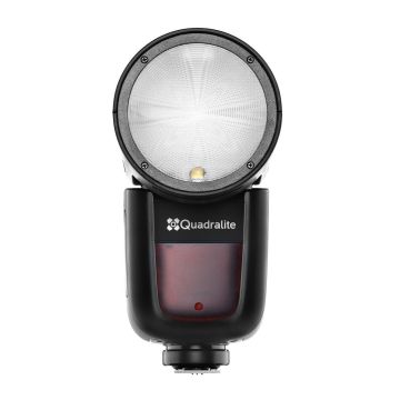 Quadralite Stroboss V1 apaļās galvas kameras zibspuldze Nikon