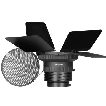Quadralite Fresnel lēca ar šūnu un klapēm (Bowens bajonete)