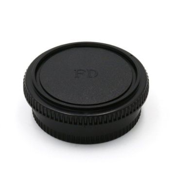 Fotocom Canon FD body un objektīva vāciņš komplekts