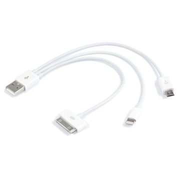Jupio 3-in1 USB kabelis (30pin / lightning / micro USB)