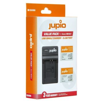 Jupio Kit: 2x Rechargable Batteries NB-6LH + USB charger