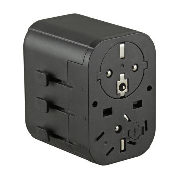 Jupio Travel ceļojuma adapteris 2 x USB-A, 1 x USB-C