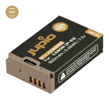 Jupio Ultra-C LP-E12 900mAh battery with USB-C charging (for Canon)