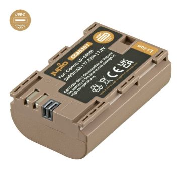 Jupio Ultra-C LP-E6NH akumulators ar 2400mAh ietilpību un USB-C uzlādi