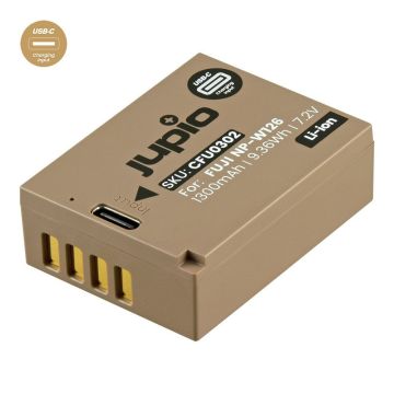 Jupio Ultra-C NP-W126S 1300mAh akumulators ar USB-C uzlādi (paredzēts Fuji)