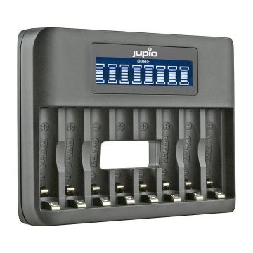 Jupio USB Charger for 8xAA/AAA Batteries with LCD Display