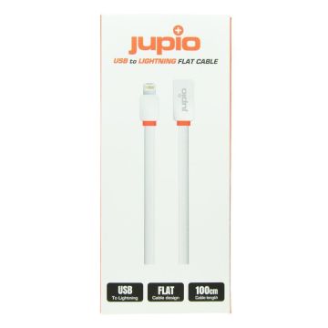Jupio USB to Lightning plakanais kabelis baltais 1m