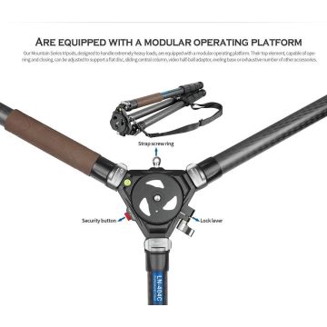 Leofoto Mountain LN-404C modulārs oglekļa šķiedras statīvs 180cm
