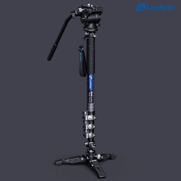 Leofoto MV-324C 4 posmu karbona monopods ar pēdu un BV-10 fluīda video galva