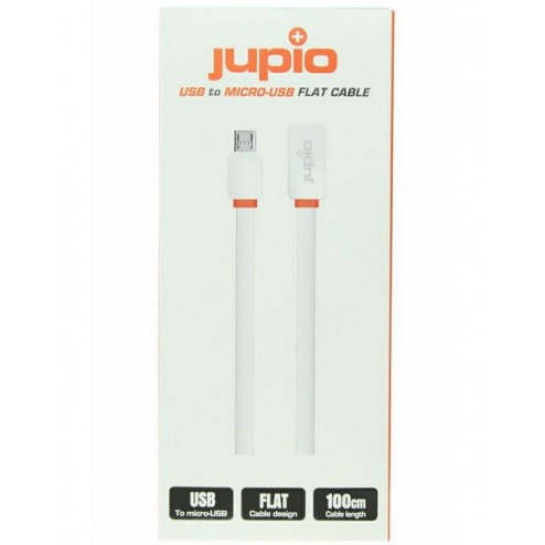 Jupio Micro USB plakanais vads balts 1m