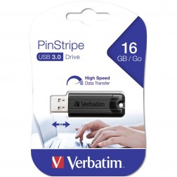 Verbatim Store n Go Pinstripe USB 3.0 black 16GB atmiņa