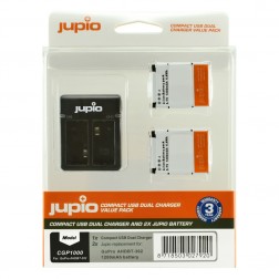Jupio Kit: 2x GoPro AHDBT-302 HERO3+ akumulatori ar 1200mAh ietilpību + USB Dubultais lādētājs