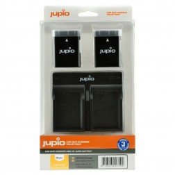 Jupio Kit: 2x EN-EL14/EN-EL14A akumulatori ar 1100mAh ietilpību + USB Dual Charger lādētājs parezdēts Nikon