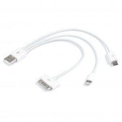 Jupio 3-in1 USB kabelis (30pin / lightning / micro USB)